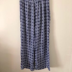 Blue And White Comfy Beach Pants